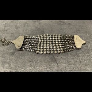 Metal bracelet with crystals- bijou